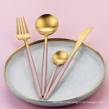 Gold Plated Tableware Knife Spoon Fork Tableware